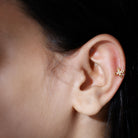 Real Diamond Floral Earring for Cartilage Piercing Natural - ( HI-SI ) - Rosec Jewels