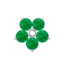 Natural Green Emerald Flower Conch Earring AAA - Rosec Jewels