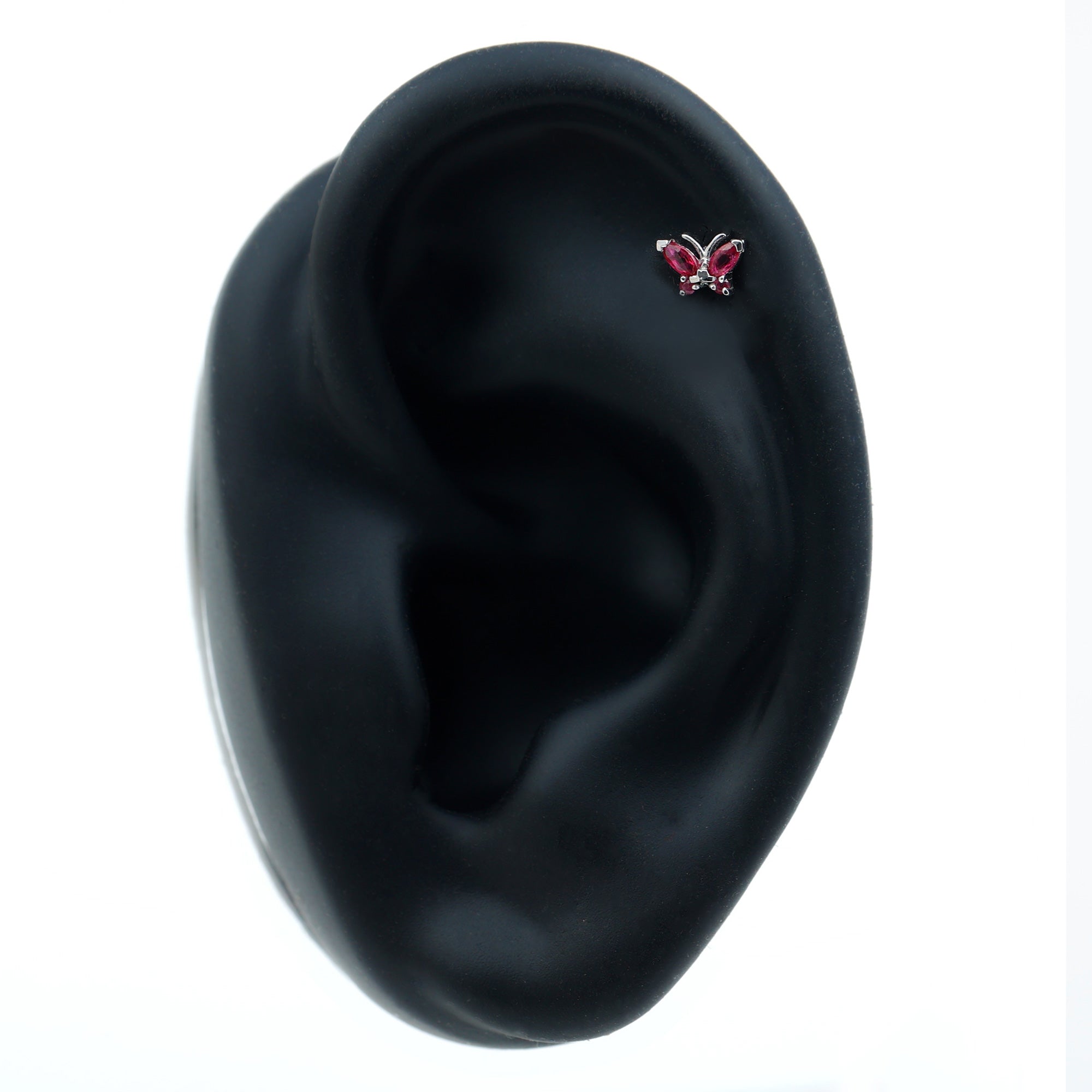 Real Marquise Cut Ruby Cute Butterfly Conch Earring AAA - Rosec Jewels