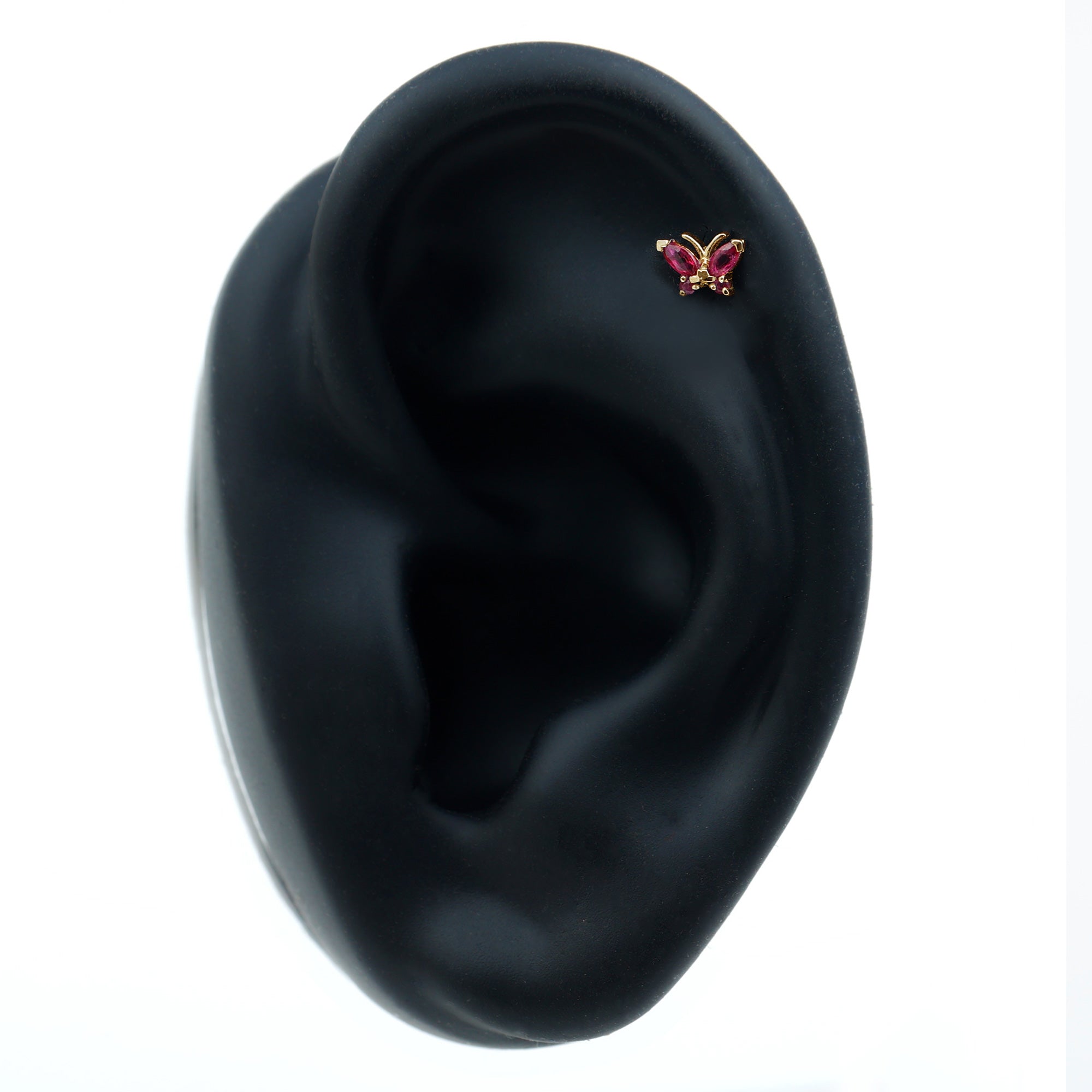 Real Marquise Cut Ruby Cute Butterfly Conch Earring AAA - Rosec Jewels