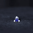 Blue Sapphire and Freshwater Pearl Cartilage Earring AAA - Rosec Jewels