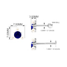 Blue Sapphire and Freshwater Pearl Cartilage Earring AAA - Rosec Jewels