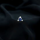 Blue Sapphire and Freshwater Pearl Cartilage Earring AAA - Rosec Jewels