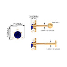 Blue Sapphire and Freshwater Pearl Cartilage Earring AAA - Rosec Jewels