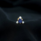 Blue Sapphire and Freshwater Pearl Cartilage Earring AAA - Rosec Jewels