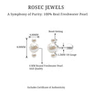 Rosec Jewels-Round Freshwater Pearl Three Stone Cartilage Earring