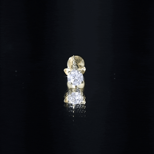 Cute Moissanite Unicorn Helix Earring for Women D-VS1 - Rosec Jewels