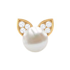 Rosec Jewels-Cute Freshwater Pearl and Moissanite Cat Cartilage Earring