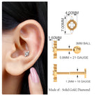 Unique Diamond Gothic Conch Earring for Women Natural - ( HI-SI ) - Rosec Jewels