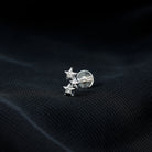 Genuine Round Diamond Three Star Cartilage Earring Natural - ( HI-SI ) - Rosec Jewels