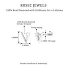 Rosec Jewels-Genuine Round Cut Diamond Tiny Chevron Earring