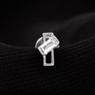 Baguette Diamond Minimal Tragus Earring in Bar Setting Natural - ( HI-SI ) - Rosec Jewels