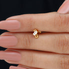 Baguette Diamond Minimal Tragus Earring in Bar Setting Natural - ( HI-SI ) - Rosec Jewels