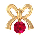 Red Ruby Cute Christmas Bow Cartilage Earring AAA - Rosec Jewels