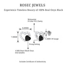 Rosec Jewels-Heart Shape Black Onyx and Moissanite Cartilage Earring