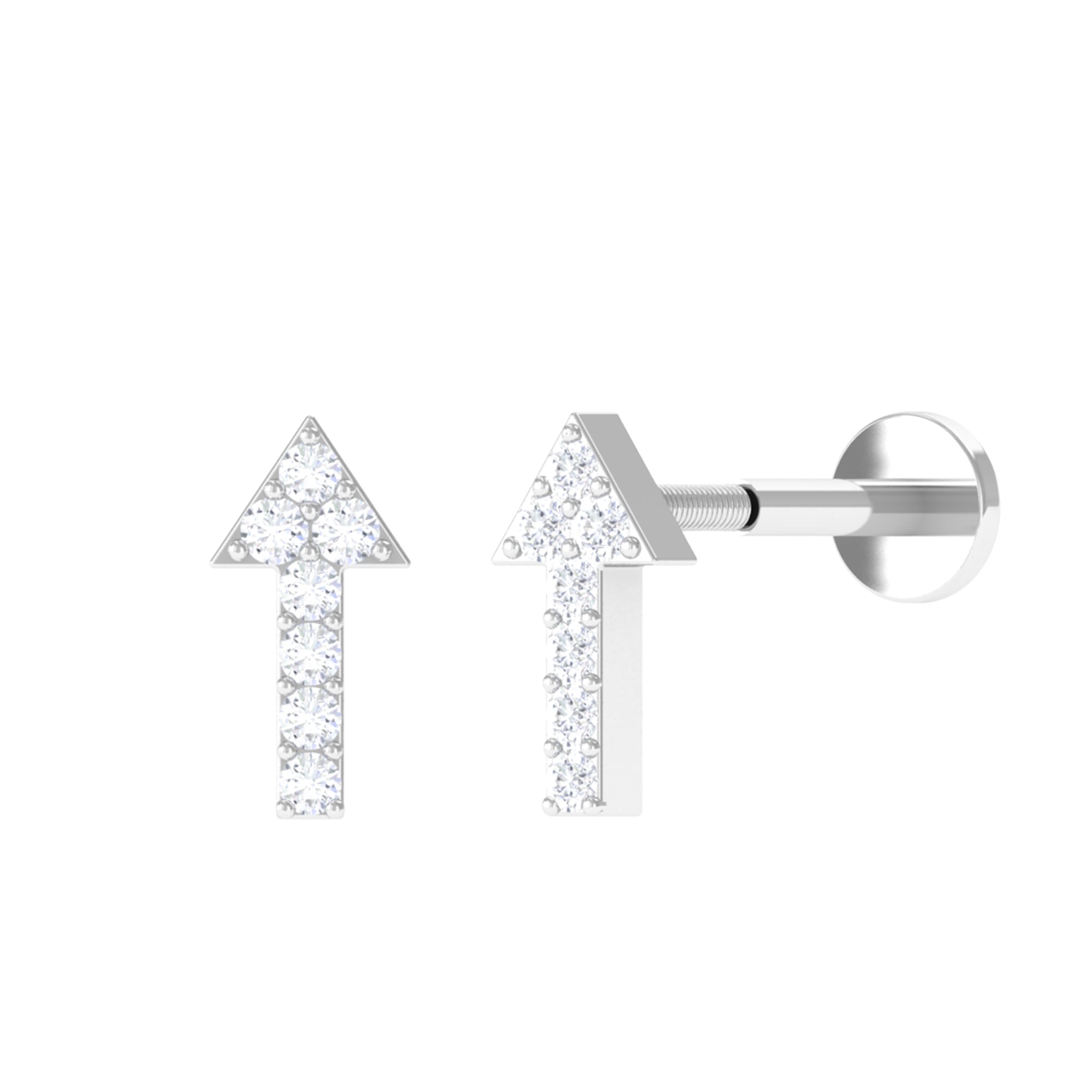 Dainty Diamond Arrow Earring for Helix Piercing Diamond - ( HI-SI ) - Color and Clarity - Rosec Jewels