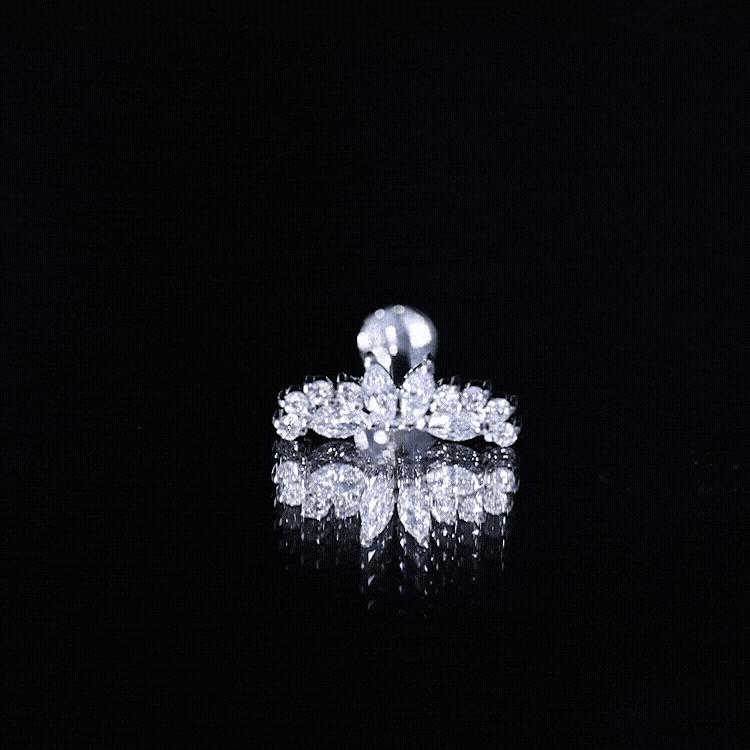 Unique Diamond Crawler Earring for Cartilage Piercing Natural - ( HI-SI ) - Rosec Jewels