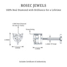 Solitaire Diamond Heart Earring with Flat Back Natural - ( HI-SI ) - Rosec Jewels
