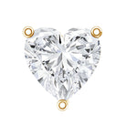 Solitaire Diamond Heart Earring with Flat Back Natural - ( HI-SI ) - Rosec Jewels