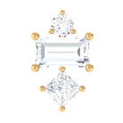 Genuine Diamond Three Stone Earring for Tragus Piercing Natural - ( HI-SI ) - Rosec Jewels