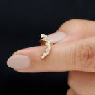 Rosec Jewels-Certified Diamond Curved Crawler Earring for Women