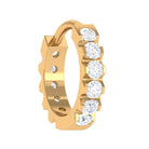 Certified Diamond Helix Huggie Hoop Earring Natural - ( HI-SI ) - Rosec Jewels
