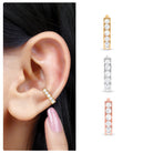 Certified Diamond Helix Huggie Hoop Earring Natural - ( HI-SI ) - Rosec Jewels