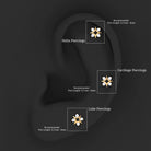 Rosec Jewels-Round Cut Diamond Star Earring for Helix Piercing