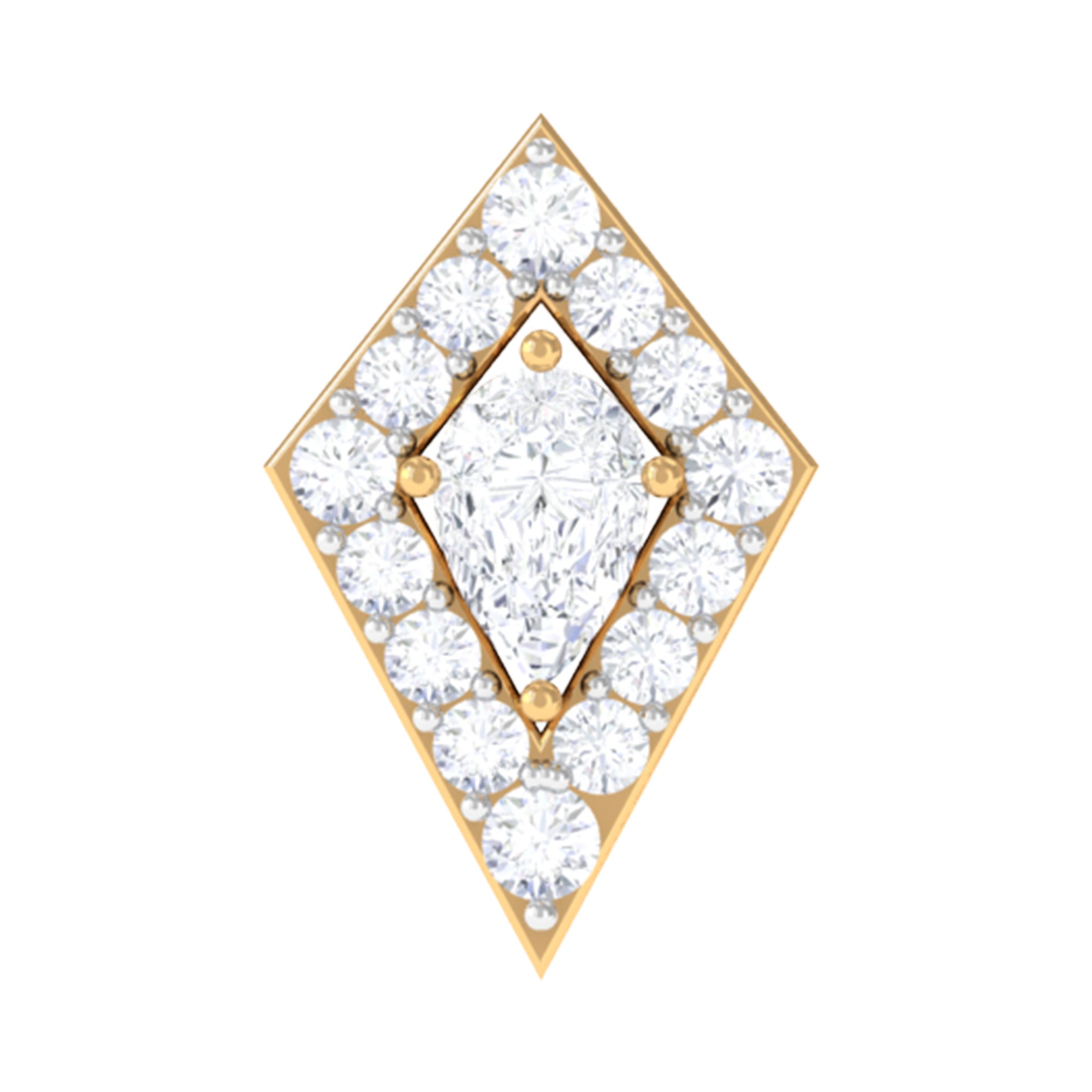 Modern Kite Shape Diamond Helix Earring