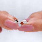 Rosec Jewels-Brilliant Cut Diamond Solitaire Earring Set for Helix Piercing