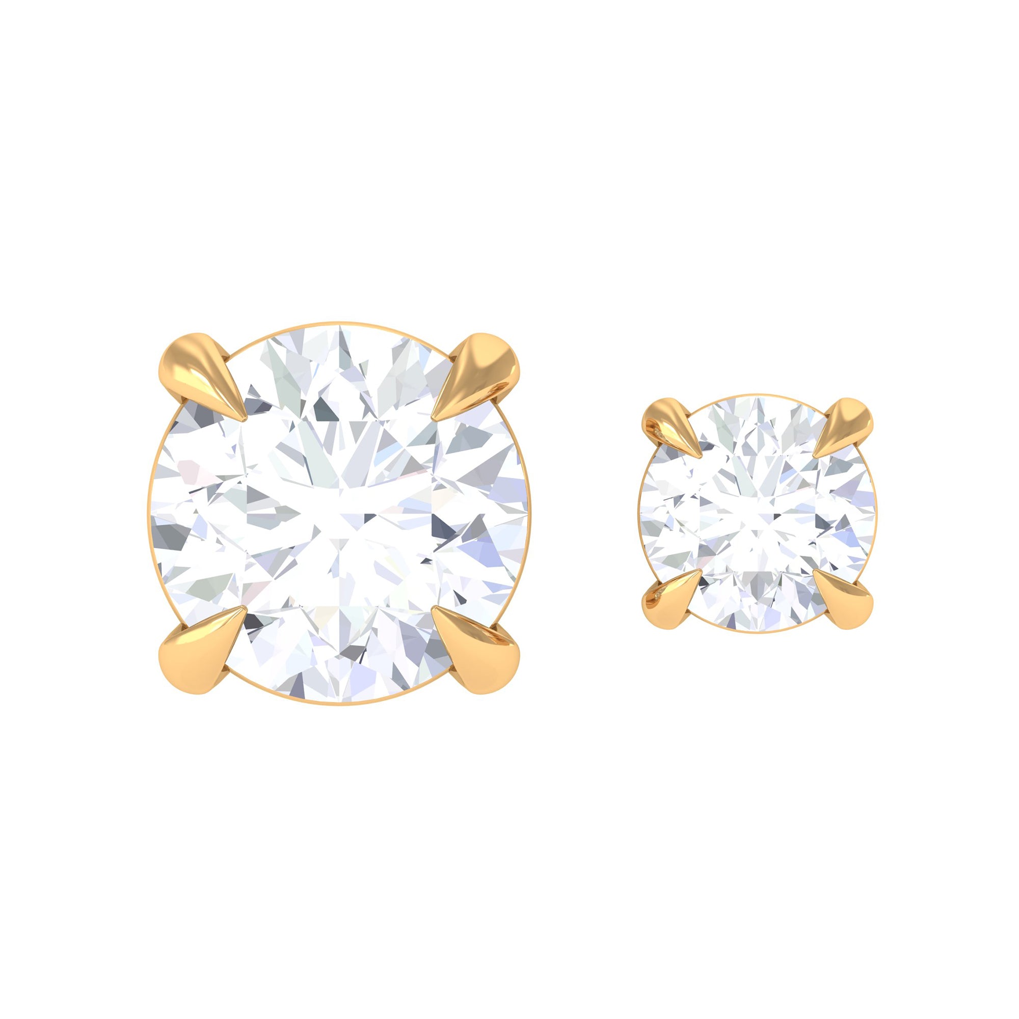 Rosec Jewels-Brilliant Cut Diamond Solitaire Earring Set for Helix Piercing
