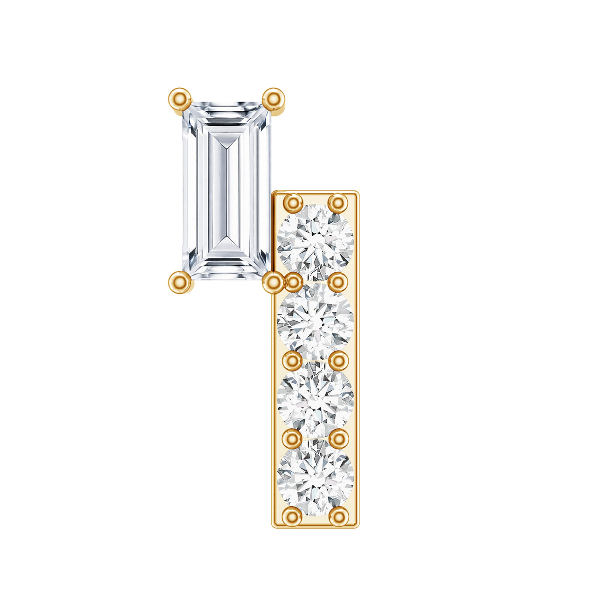 Minimalist Diamond Tragus Piercing Earring Natural - ( HI-SI ) - Rosec Jewels