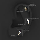Minimalist Diamond Tragus Piercing Earring Natural - ( HI-SI ) - Rosec Jewels