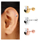 Pear Shape Diamond Leaf Earring for Helix Piercing Natural - ( HI-SI ) - Rosec Jewels