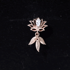 Marquise Diamond Lotus Flower Drop Earring Natural - ( HI-SI ) - Rosec Jewels