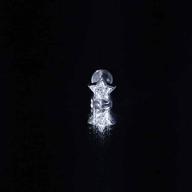 Dainty Diamond Star Earring for Tragus Piercing Natural - ( HI-SI ) - Rosec Jewels