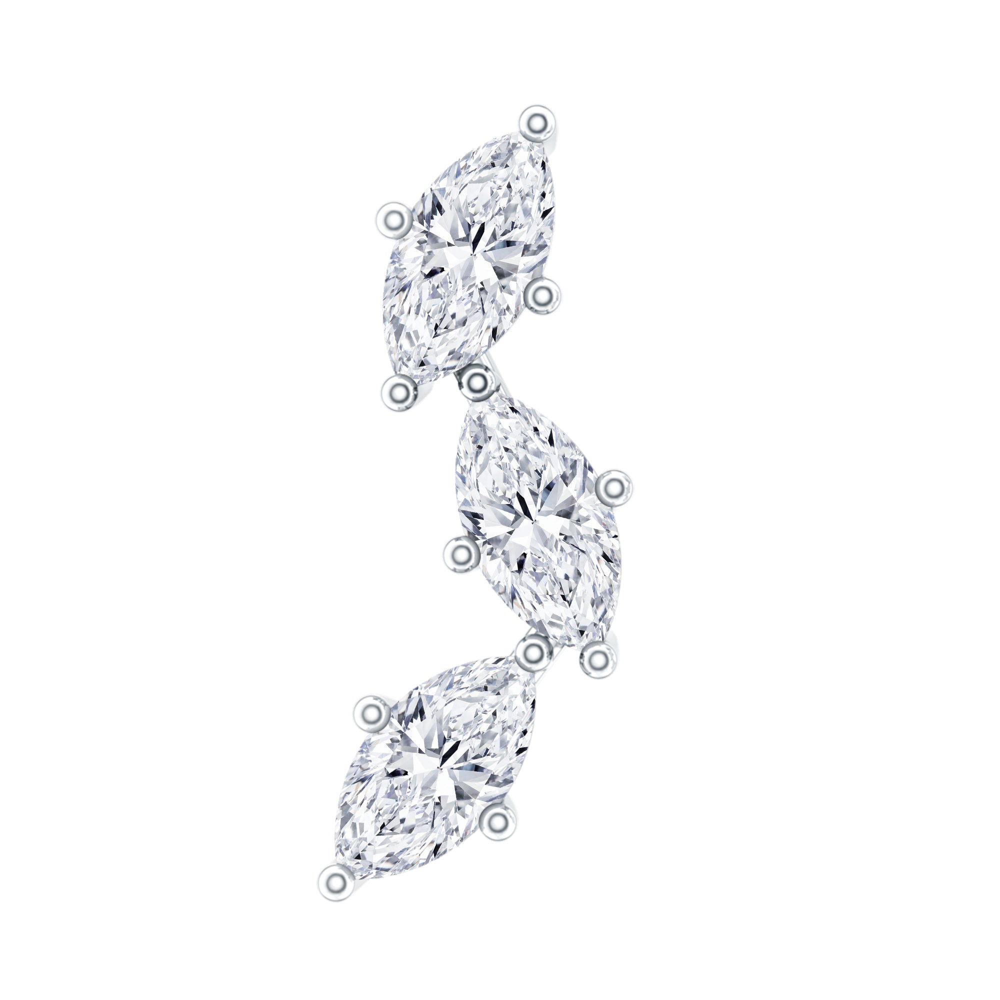 Classic Marquise Diamond Helix Earring Natural - ( HI-SI ) - Rosec Jewels