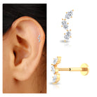 Classic Marquise Diamond Helix Earring Natural - ( HI-SI ) - Rosec Jewels