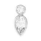 Minimal Pear Diamond Tragus Earring in Bezel Setting Natural - ( HI-SI ) - Rosec Jewels