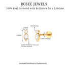 Minimal Pear Diamond Tragus Earring in Bezel Setting Natural - ( HI-SI ) - Rosec Jewels