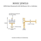 Three Marquise Shape Diamond Helix Drop Earring Natural - ( HI-SI ) - Rosec Jewels