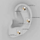 Rosec Jewels-Diamond Helix Earring with Black Enamel