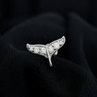Moissanite Whale Tail Earring for Cartilage Piercing Moissanite - ( D-VS1 ) - Color and Clarity - Rosec Jewels
