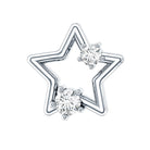 Certified Moissanite Star Shaped Earring for Upper Lobe Piercing D-VS1 - Rosec Jewels
