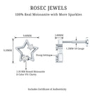 Certified Moissanite Star Shaped Earring for Upper Lobe Piercing D-VS1 - Rosec Jewels