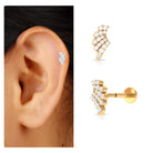 Certified Moissanite Star Shaped Earring for Upper Lobe Piercing D-VS1 - Rosec Jewels