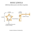 Certified Moissanite Star Shaped Earring for Upper Lobe Piercing D-VS1 - Rosec Jewels