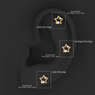 Certified Moissanite Star Shaped Earring for Upper Lobe Piercing D-VS1 - Rosec Jewels