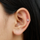 Vintage Inspired Moissanite Oval Conch Earring D-VS1 - Rosec Jewels