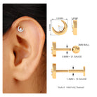 Genuine Diamond Crescent Moon Helix Earring Natural - ( HI-SI ) - Rosec Jewels